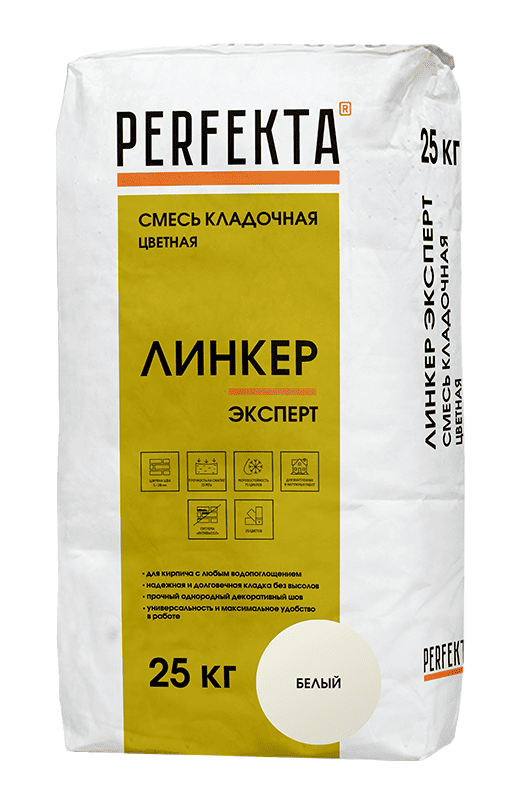 Смесь кладочная цветная PERFEKTA Линкер Эксперт белый, 25 кг